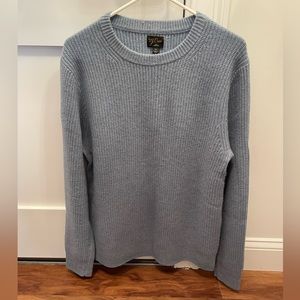 J Crew Ribbed Cashmere Crewneck Sweater | Light Blue | Medium